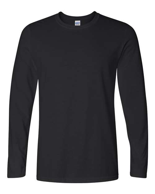 Gildan Unisex Softstyle® Long Sleeve T-Shirt - Black Front