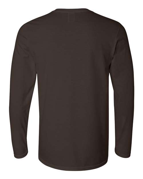 Unisex Softstyle® Long Sleeve T-Shirt - Dark Chocolate Back
