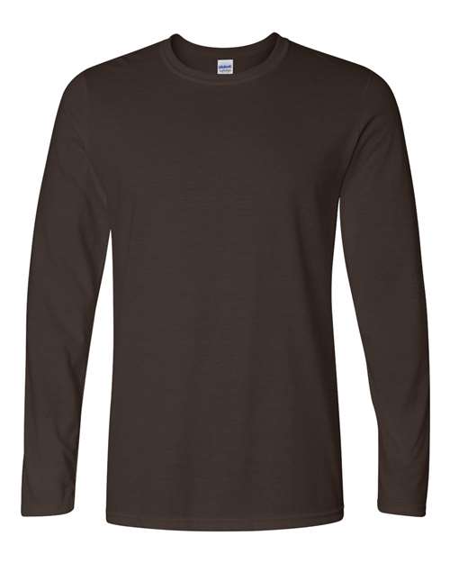 Unisex Softstyle® Long Sleeve T-Shirt - Dark Chocolate Front