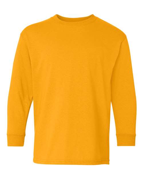 Gildan Youth Heavy Cotton™ Long Sleeve T-Shirt - Gold Front