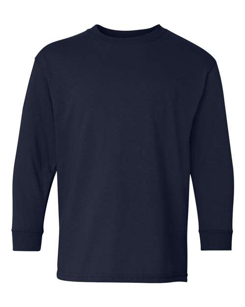 Gildan Youth Heavy Cotton™ Long Sleeve T-Shirt - Navy Front
