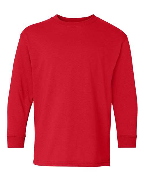 Gildan Youth Heavy Cotton™ Long Sleeve T-Shirt - Red Front