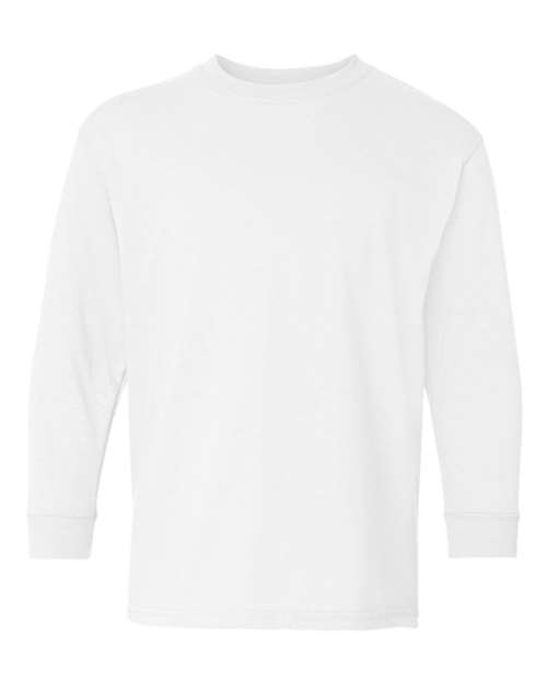Gildan Youth Heavy Cotton™ Long Sleeve T-Shirt - White Front
