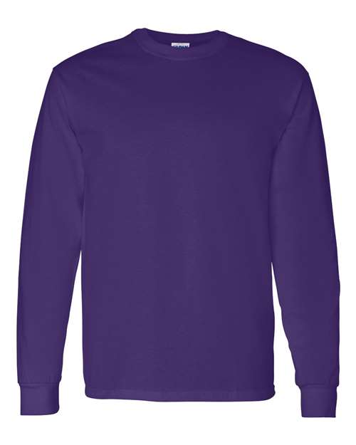 Gildan Unisex Heavy Cotton™ Long Sleeve T-Shirt - Purple Front