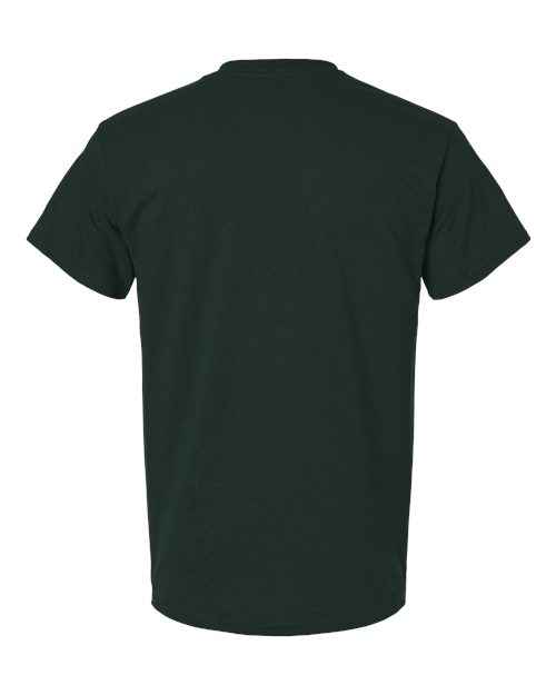 Unisex DryBlend® Pocket T-Shirt - Forest Green Back