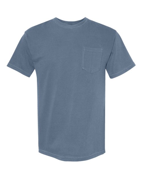 Unisex Garment-Dyed Heavyweight Pocket T-Shirt - Blue Jean Front