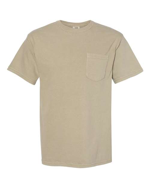 Unisex Garment-Dyed Heavyweight Pocket T-Shirt - Khaki Front