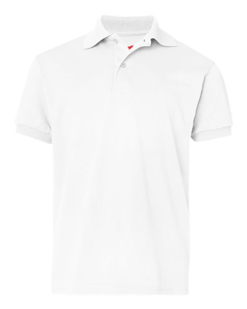Youth EcoSmart® Jersey Polo - White Front