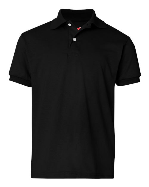Youth EcoSmart® Jersey Polo - Black Front