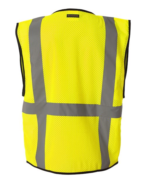 Unisex Economy Mesh 6-Pocket Vest - Lime Back