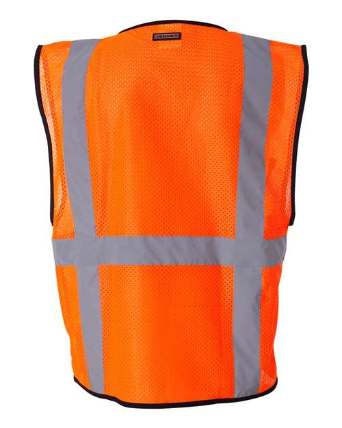 Unisex Economy Mesh 6-Pocket Vest - Orange Back