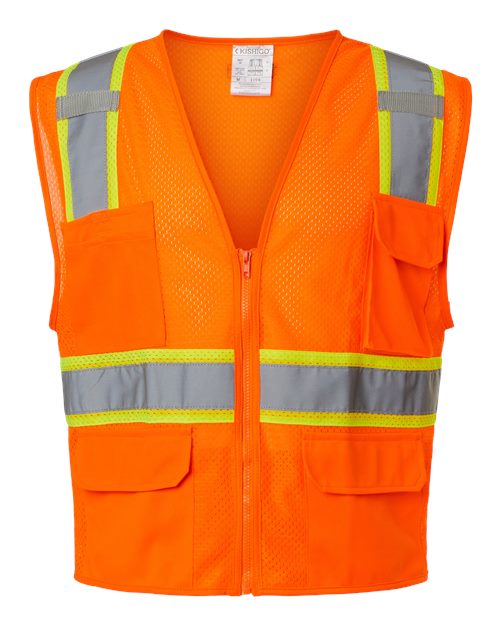 Unisex Ultra-Cool™ Multi-Pocket Vest - Orange Front