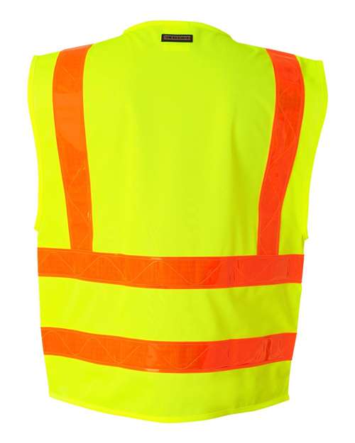 Unisex Prismatic Hydrowick-Lite Multi Zipper Vest - Lime Back
