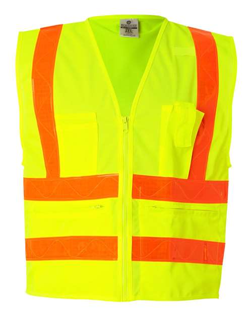 Unisex Prismatic Hydrowick-Lite Multi Zipper Vest - Lime Front