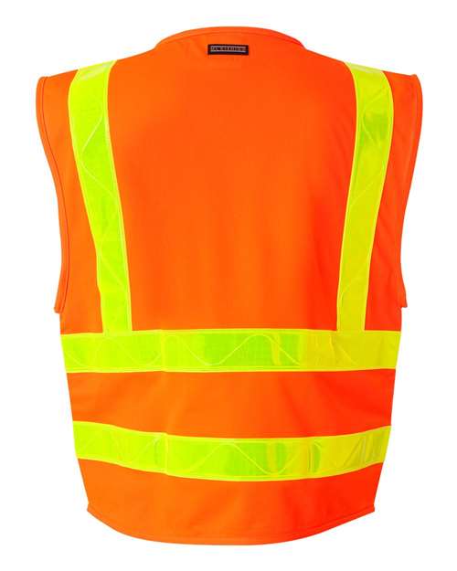 Unisex Prismatic Hydrowick-Lite Multi Zipper Vest - Orange Back