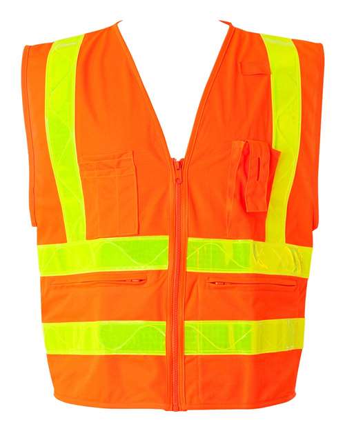 Unisex Prismatic Hydrowick-Lite Multi Zipper Vest - Orange Front