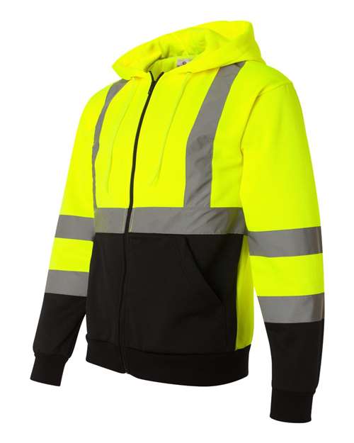 Kishigo Unisex Hi-Vis Full-Zip Hooded Sweatshirt - Side