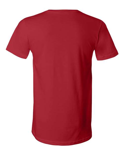 Unisex Jersey V-Neck Tee - Canvas Red Back