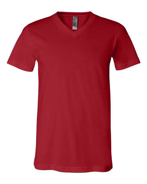 Unisex Jersey V-Neck Tee - Canvas Red Front