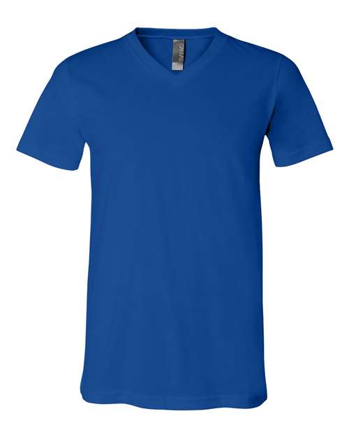 Unisex Jersey V-Neck Tee - True Royal Front
