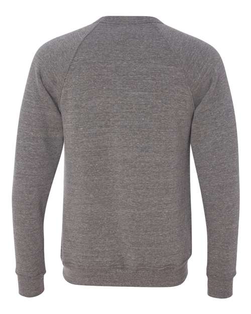 Unisex Sponge Fleece Raglan Crewneck Sweatshirt - Grey Triblend Back