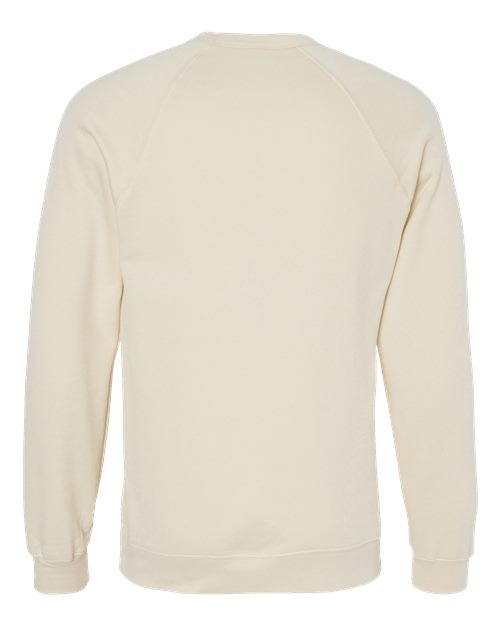 Unisex Sponge Fleece Raglan Crewneck Sweatshirt - Natural Back