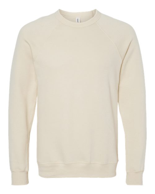 Unisex Sponge Fleece Raglan Crewneck Sweatshirt - Natural Front