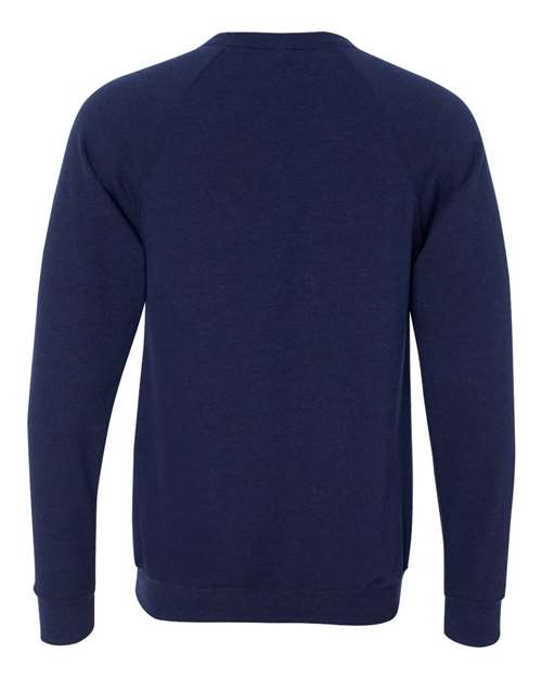 Unisex Sponge Fleece Raglan Crewneck Sweatshirt - Navy Triblend Back
