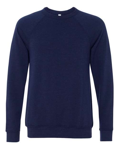 Unisex Sponge Fleece Raglan Crewneck Sweatshirt - Navy Triblend Front
