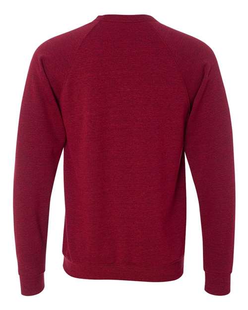 Unisex Sponge Fleece Raglan Crewneck Sweatshirt - Cardinal Triblend Back