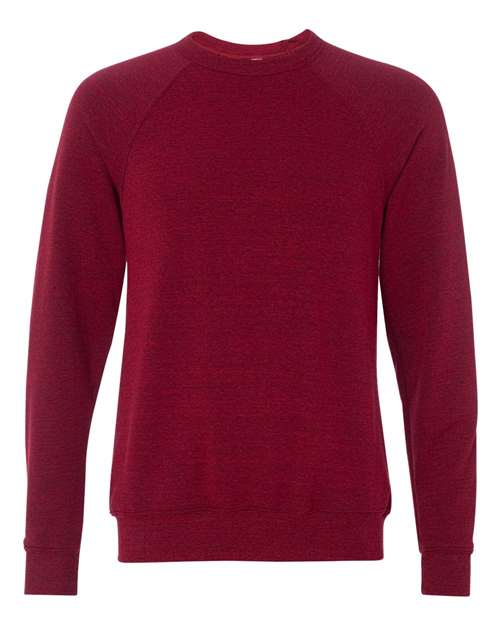 Unisex Sponge Fleece Raglan Crewneck Sweatshirt - Cardinal Triblend Front
