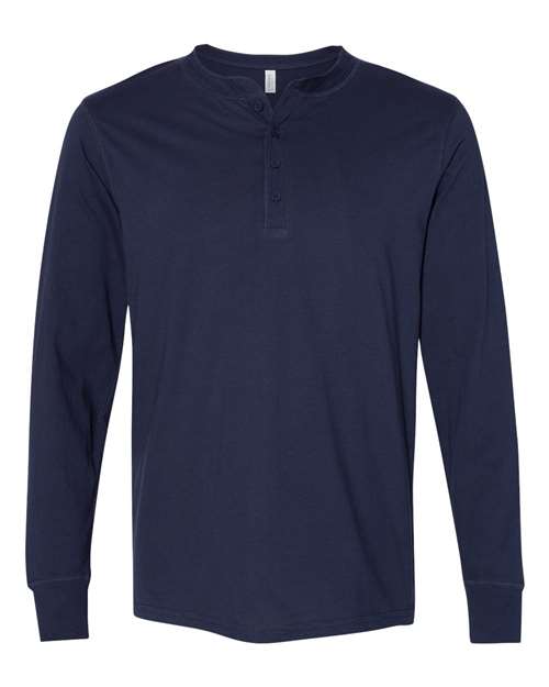 Men's Jersey Henley - Navy Front