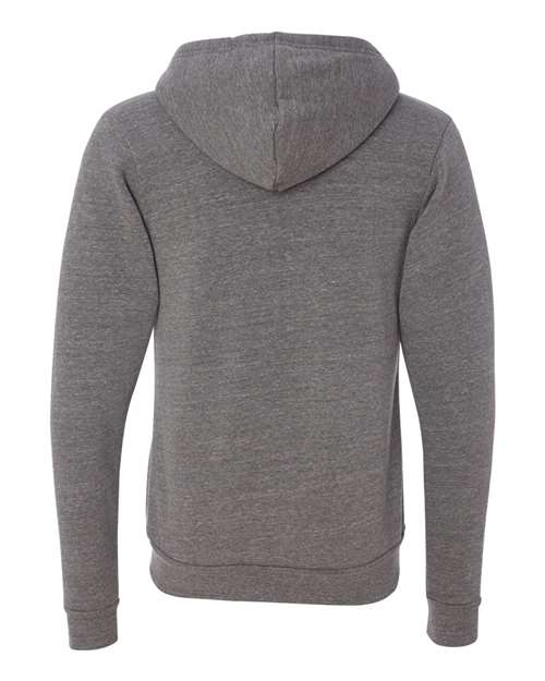 Unisex Triblend Sponge Fleece Full-Zip Hoodie Sweatshirt - Grey Triblend Back