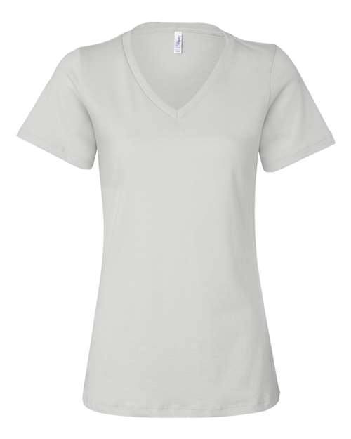 Women’s Relaxed Jersey V-Neck Tee - White Front