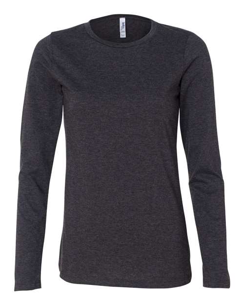 Women’s Relaxed Jersey Long Sleeve Tee - Dark Grey Heather Front