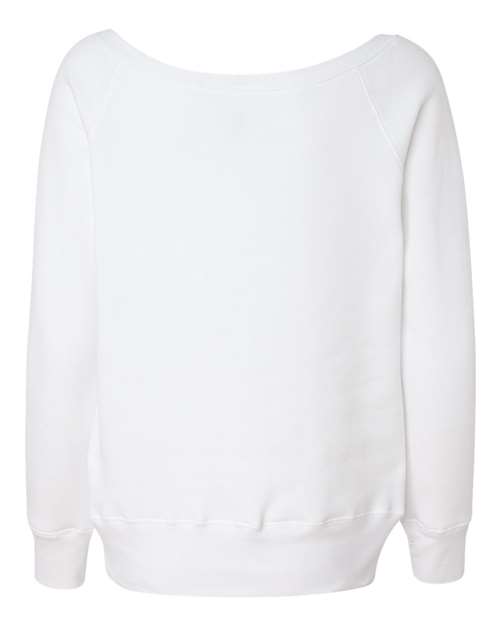 Women’s Sponge Fleece Wide Neck Sweatshirt - Solid White Triblend Back