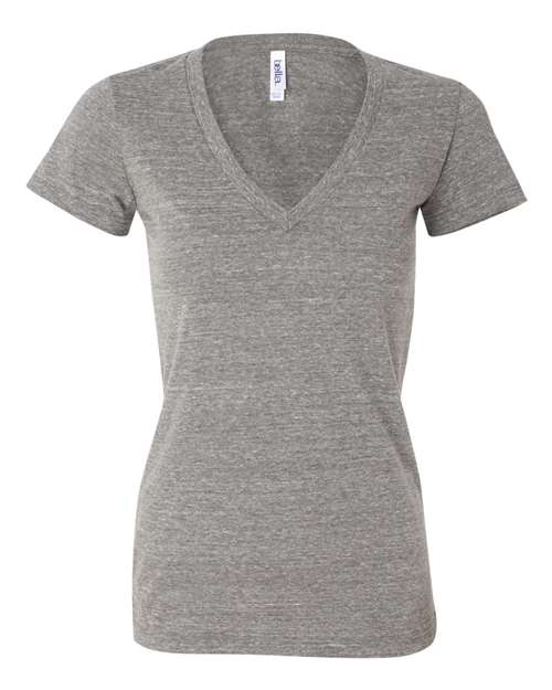 Women’s Triblend Deep V-Neck Tee - Grey Triblend Front