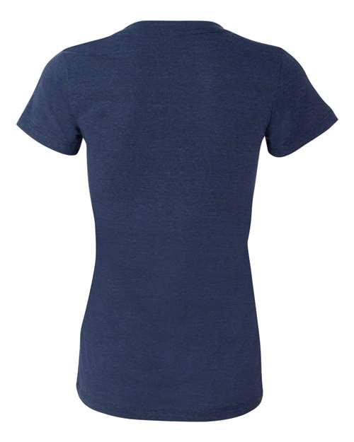 Women’s Triblend Deep V-Neck Tee - Navy Triblend Back