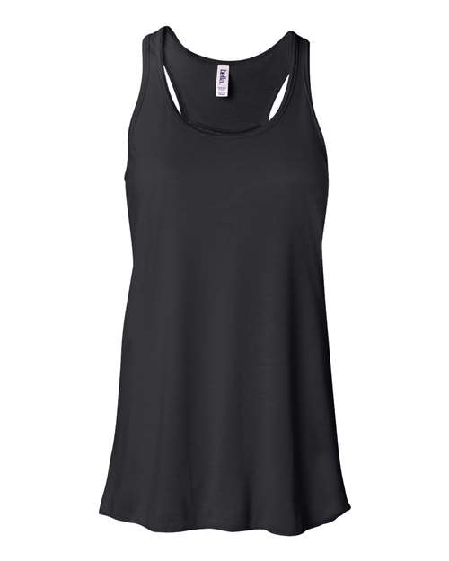 Women's Flowy Racerback Tank - Black Front