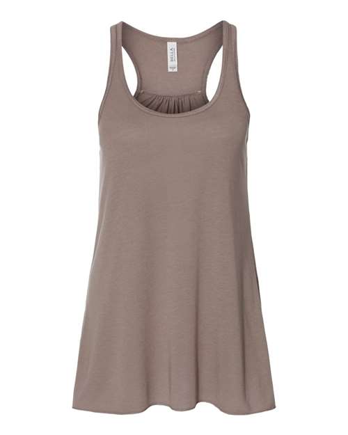 Women's Flowy Racerback Tank - Pebble Brown Front