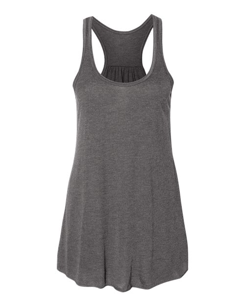Women's Flowy Racerback Tank - Dark Grey Heather Front