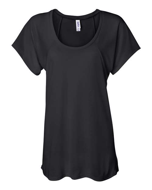 Women’s Flowy Raglan Tee - Black Front