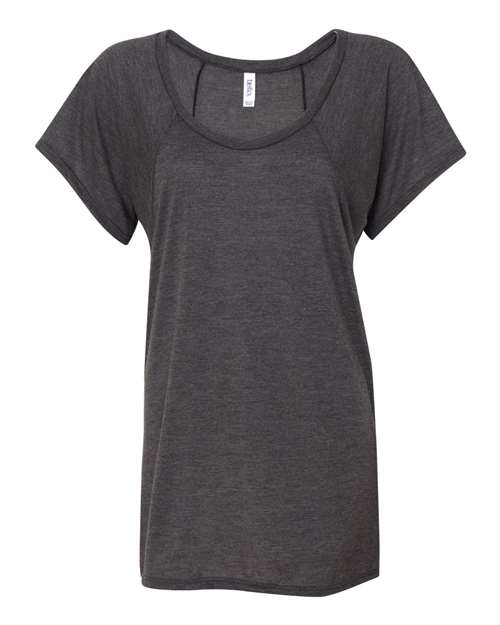 Women’s Flowy Raglan Tee - Dark Grey Heather Front