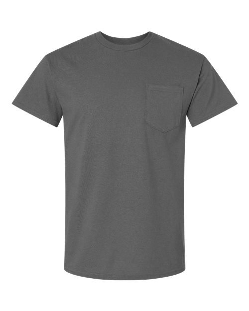 Gildan Unisex Ultra Cotton® Pocket T-Shirt - Charcoal Front