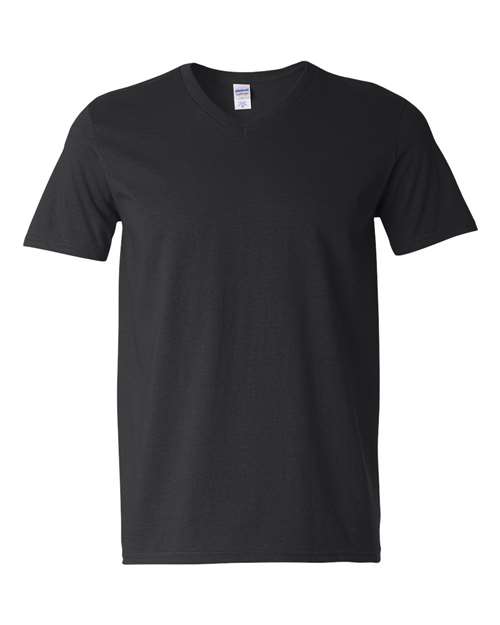 Gildan Unisex Softstyle® V-Neck T-Shirt - Black Front