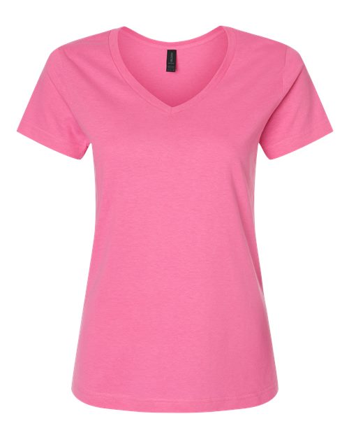 Women's Softstyle® V-Neck T-Shirt - Azalea Front