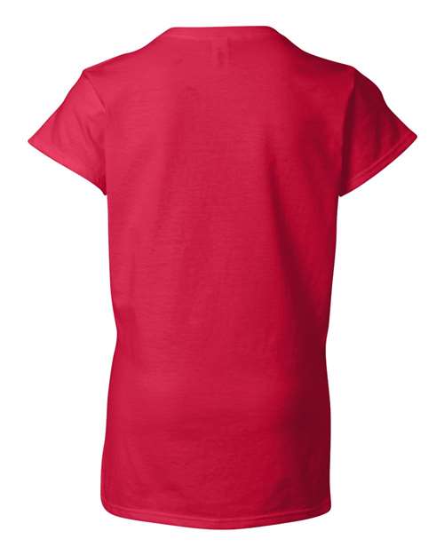 Women's Softstyle® V-Neck T-Shirt - Cherry Red Back