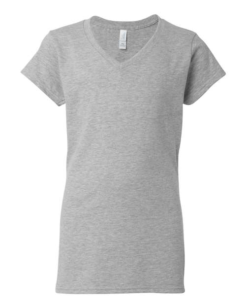 Women's Softstyle® V-Neck T-Shirt - Sport Grey Front