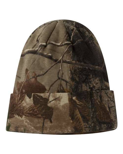 12" Licensed Camo Cuffed Beanie - Realtree All Purpose Front