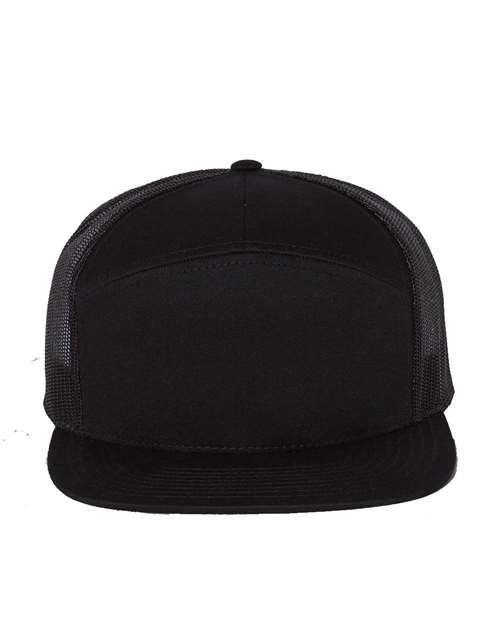 Seven-Panel Trucker Cap - Black Front
